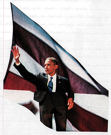 Obama shortchanging the flag.