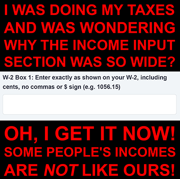 Why is the income field so wide?