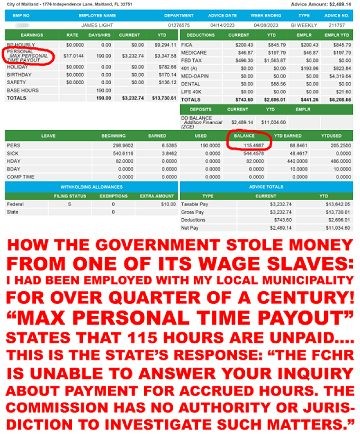 How the government stole 115 hours from one of its wage slaves.