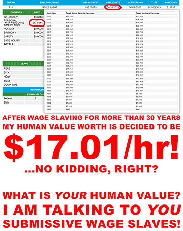 My $17.01/hr value after 30 years of work!