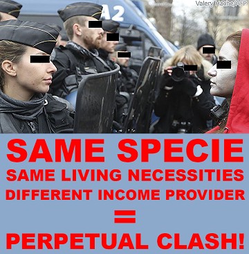 Same specie, same living necessities, different income provider equals perpetual clash!