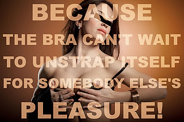 Because the bra can't wait to unstrap itself for somebody else's pleasure!