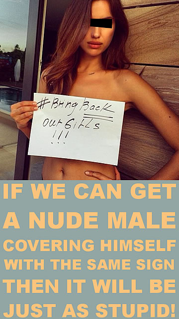 If we can get a nude male covering himself with the same sign, then it will be just as stupid!