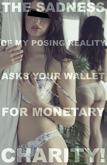 The sadness of my posing reality asks your wallet for a monetary charity!