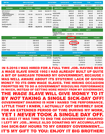 Government shaming: how I donated 544 sick-day hours to my greedy government.